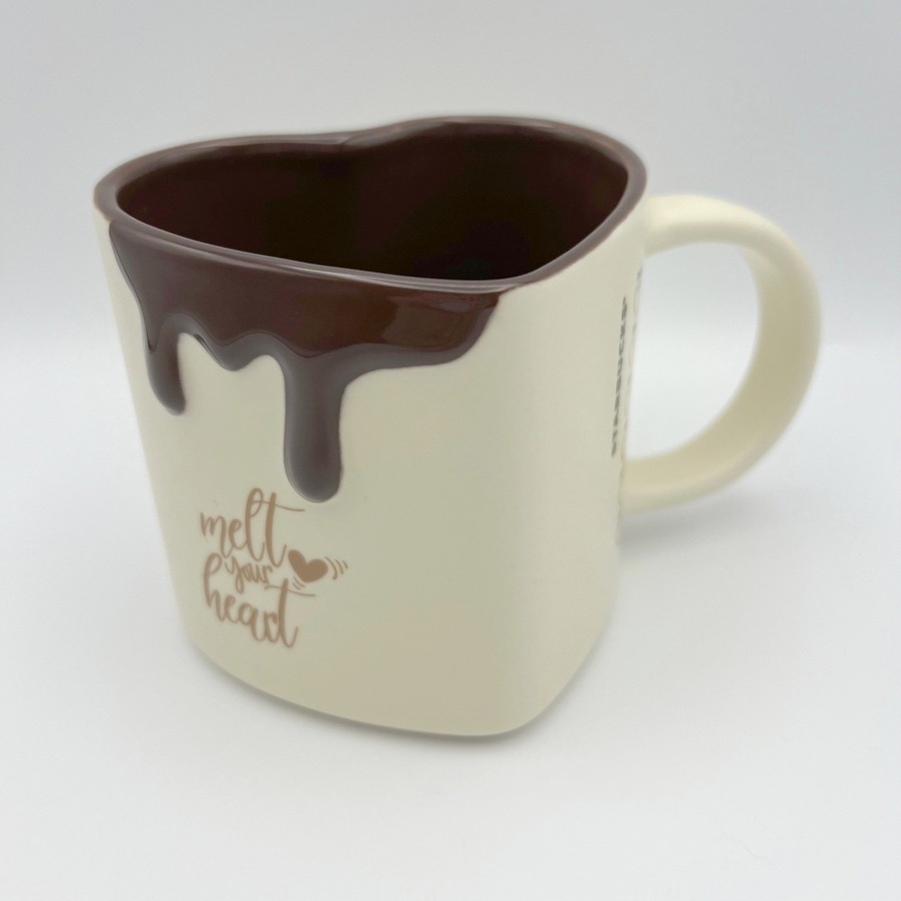 Starbucks Japan 2023 Melting Heart Valentine Mug Cream Brown 12 oz Limited